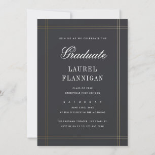 Invitation Formal Élégant Classique Simple Graduation