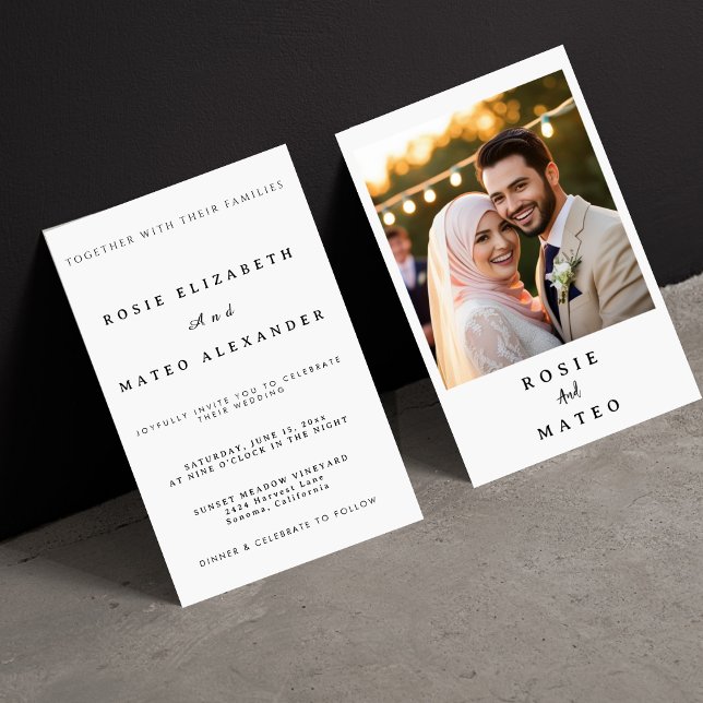 Invitation Formal Evening With Unique And Elegant Wedding (Photo invitation)