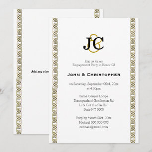Invitation Formal gay mariage chic celtique classe Personnali