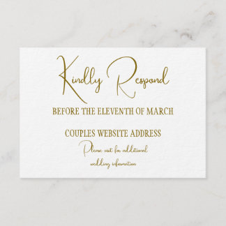 Invitation Formal Gold Black Tie Wedding Information