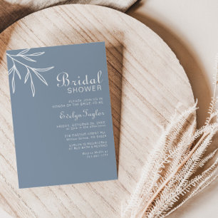 Invitation Formal Minimal Dusty Blue Bridal shower