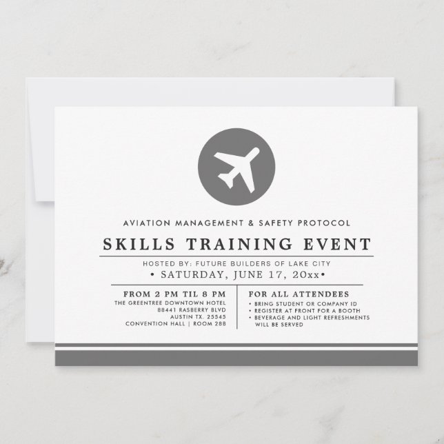 Invitation Formation minimale d'événement d'Aviaonics (Devant)