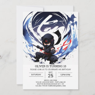 Invitation Formation moderne Ninja Anniversaire