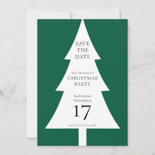 Invitation Forme d'arbre de pin Noël vert Sauvegarder la date