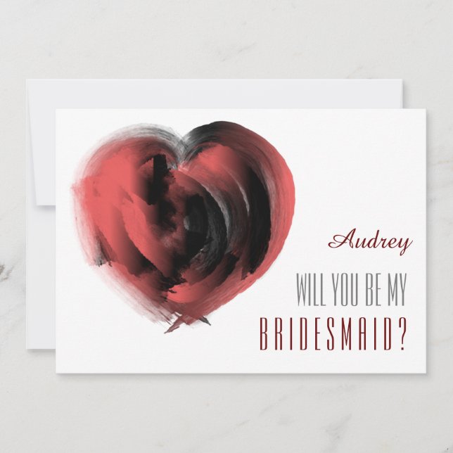 Invitation Forme de coeur rose Serez-vous ma servante d'honne (Devant)