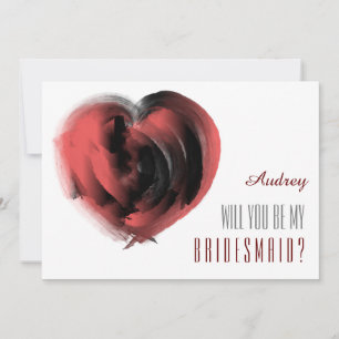 Invitation Forme de coeur rose Serez-vous ma servante d'honne
