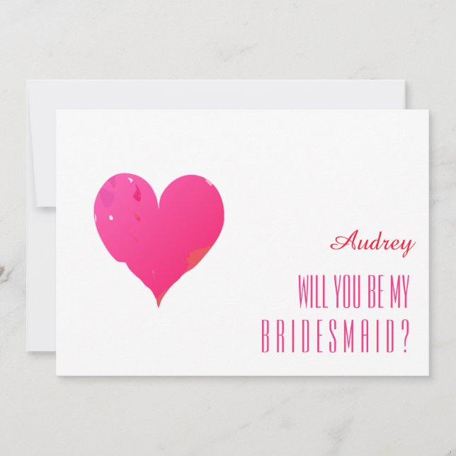 Invitation Forme de coeur rouge Serez-vous ma demoiselle d'ho (Devant)