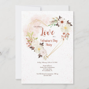 Invitation Forme de cœur rustique