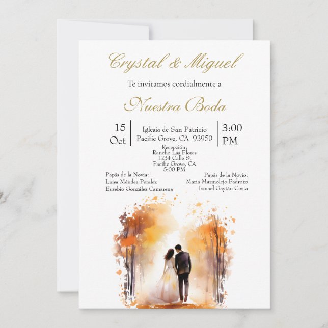 Invitation Forme de mariée et de mariée automatique (Devant)