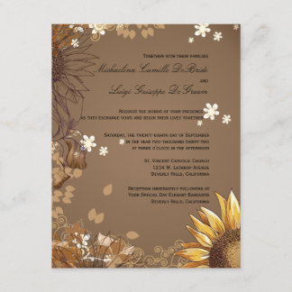 Invitation formel de mariage de tournesols