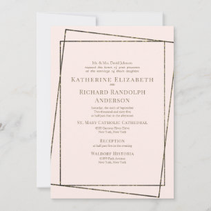 Invitation Formel & Elegant Blush & Gold Mariage