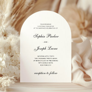 Invitation Formel et Classique Mariage Noir et Blanc