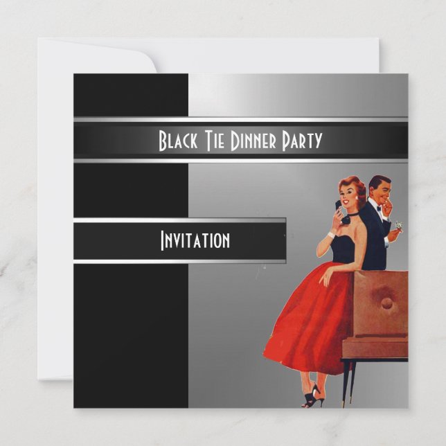 Invitation Formelle Black Cravate Dîner (Dos)
