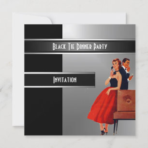 Invitation Formelle Black Cravate Dîner