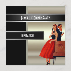 Invitation Formelle Black Cravate Dîner