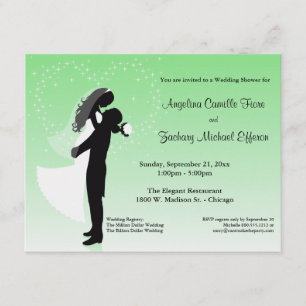 Invitation formelle de douche de silhouette en bon