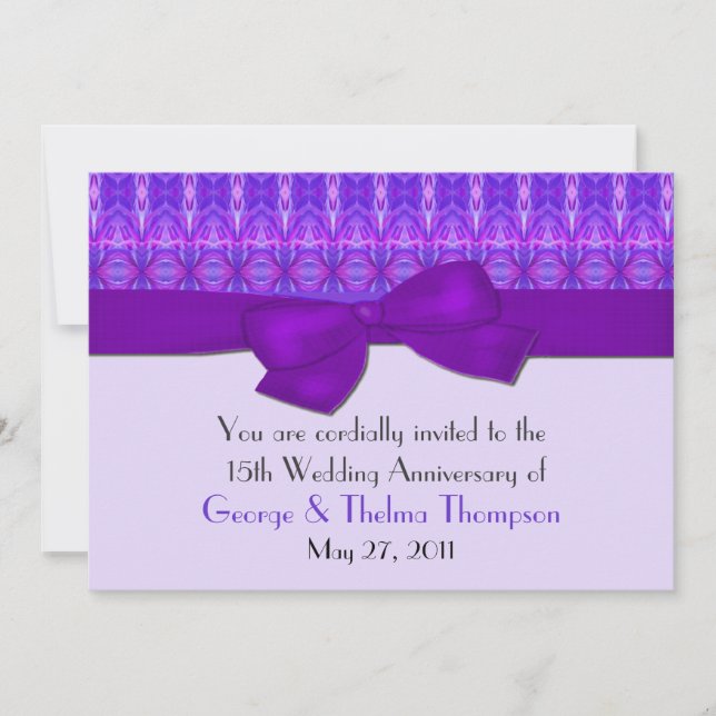 Invitation formelle de mariage violet pour un anni (Devant)
