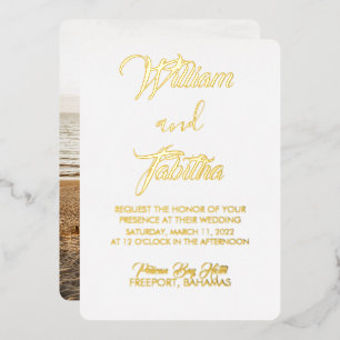 Invitation Formelle Élégante Mariage Foil