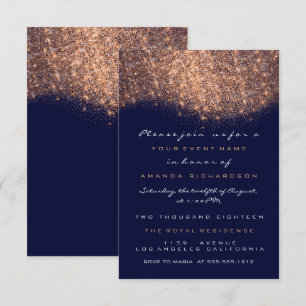 Invitation formelle Rose Paillettes Cuivre Bleu Ma