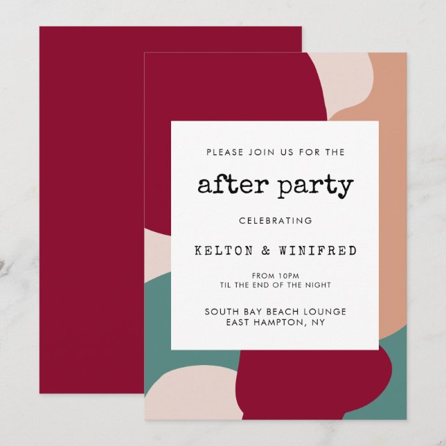 Invitation Formes abstraites contemporaines après la fête (Devant / Derrière)