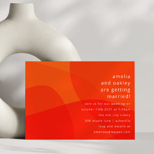 Invitation Formes Abstraites modernes Orange Bold Mariage uni