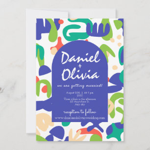 Invitation Formes Abstraites Motif transparent avec Mariage Q