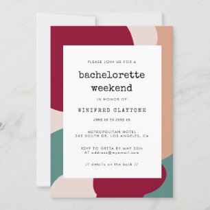 Invitation Formes Abstraites week-end de Bachelorette contemp