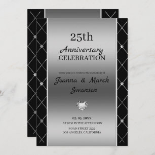 Invitation Formes géométriques avec diamants