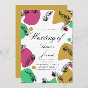 Invitation Formes tropicales biologiques Botaniques Mariage j