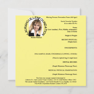 Invitation Formulaire de prévention des personnes disparues (