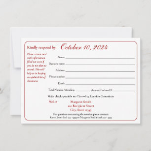 Invitation Formulaire de réponse à la réunion de classe de tr