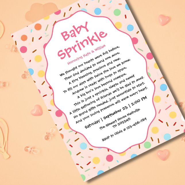Invitation Formulation d'invitation pour une baby sprinkle po (Créateur téléchargé)