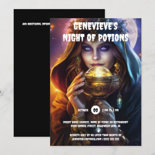 Invitation Fortune Teller boule de cristal magie sorcellerie 