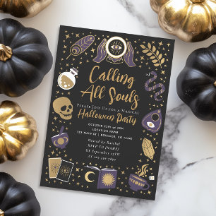 Invitation Fortune Teller Fête de l'Halloween Witchy