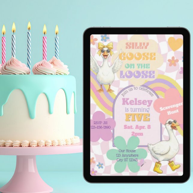 Invitation Fou Rire d'Oie Anniversaire (Créateur téléchargé)