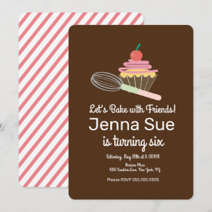 Invitation Fouet à Cupcake Ustensiles de Cuisine pour Fête d'