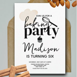 Invitation Fouet de fête d'anniversaire Chapeau Cupcake