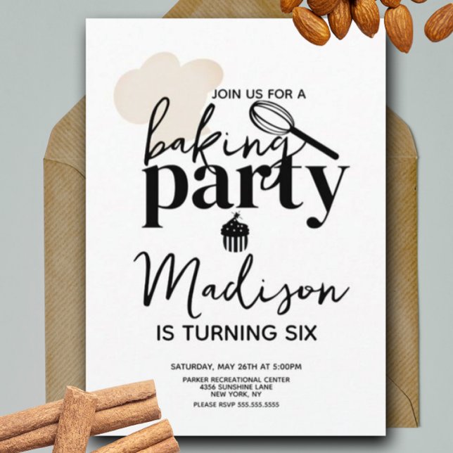 Invitation Fouet de fête d'anniversaire Chapeau Cupcake (Créateur téléchargé)