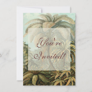 Invitation Fougère Palmier Antique Botanique Fougères Art
