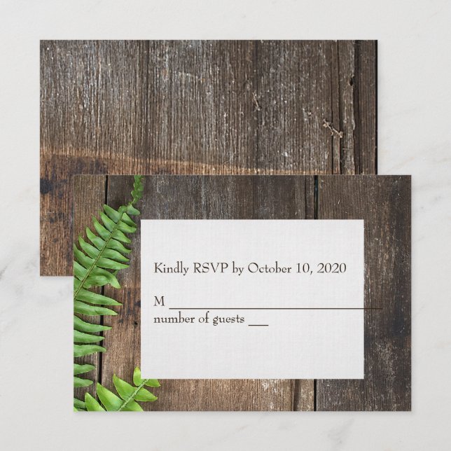 Invitation fouille sur bois RSVP (Devant / Derrière)