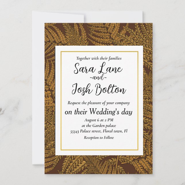 Invitation Foule automnale sur brun (Devant)