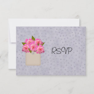 Invitation Foule des pivoines Réception de mariage RSVP