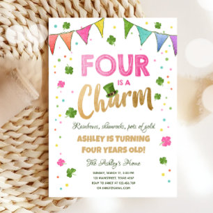 Invitation Four est un charme St. Patrick's Day Girl Birthday