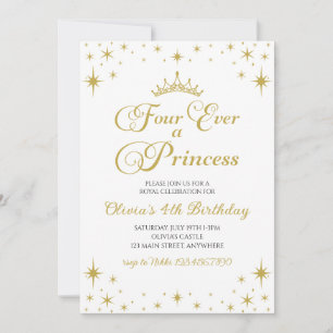 Invitation Four Ever a Princess Royal 4e anniversaire