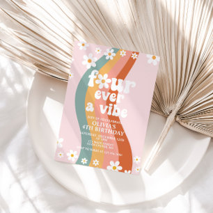 Invitation Four Ever a Vibe margueuse arc-en-ciel 4e annivers