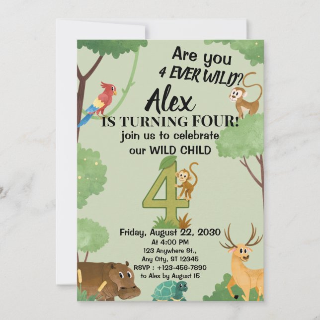 Invitation Four Ever Wild (Devant)