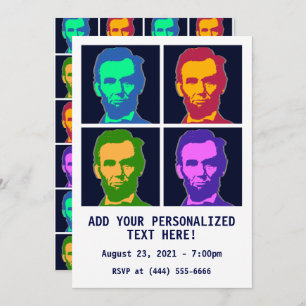 Invitation Four Pop Art Abraham Lincoln