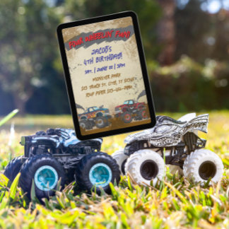 Invitation Four Wheelin' Fun Monster Truck Birthday