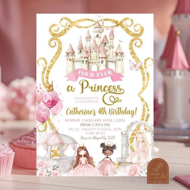 Invitation Fourever une Princesse Anniversaire (Créateur téléchargé)