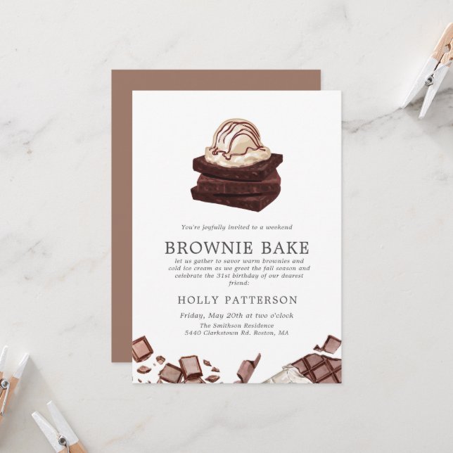 Invitation Fournée de Brownies | Petite réunion sur le thème  (Devant/Arrière en situation)
